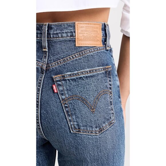 Womens Ribcage Full Length Jeans Cotton Elastane High Rise 26 - Picture 6 of 6